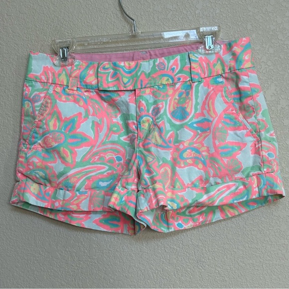 Lilly Pulitzer Barclay Short Size 4 Multicolor Floral Paisley Print Summer - Picture 1 of 6